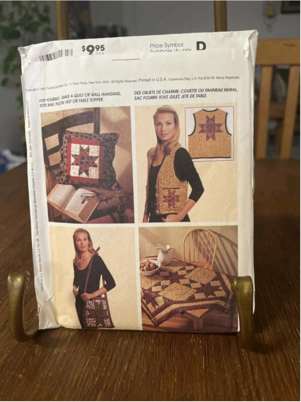 Vintage McCall’s Crafts 8143 American Tradition Quilt & Craft Pattern Uncut